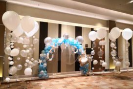 ซุ้มลูกโป่งสีฟ้าทะเล